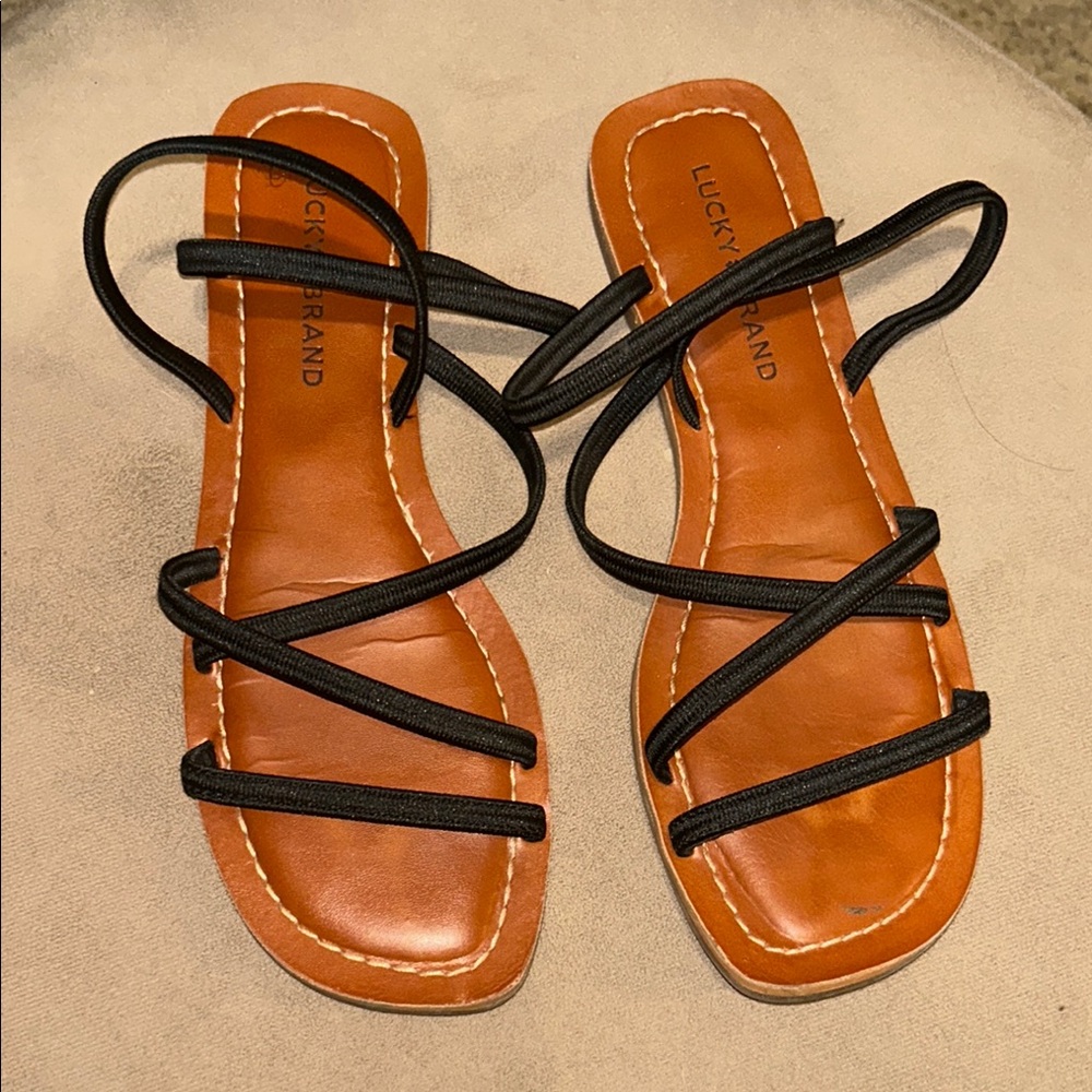 Lucky Brand Black Strappy Sandals for Women - Picture 1 of 5